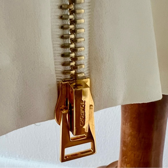 TOM FORD Couture Vintage Original Gold Zip Dress in Ivory - NEW - XS / IT38 - Picture 9 of 14